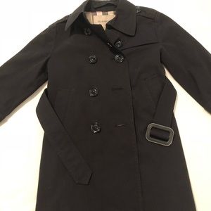 Girls Burberry Black Trench Coat